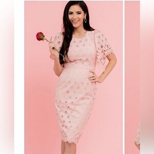 Rachel Parcell Blush Lace Dress